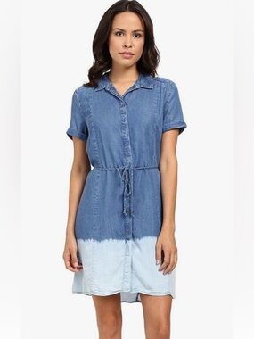 Splendid Brand Dip Dye Denim Shirt Dress